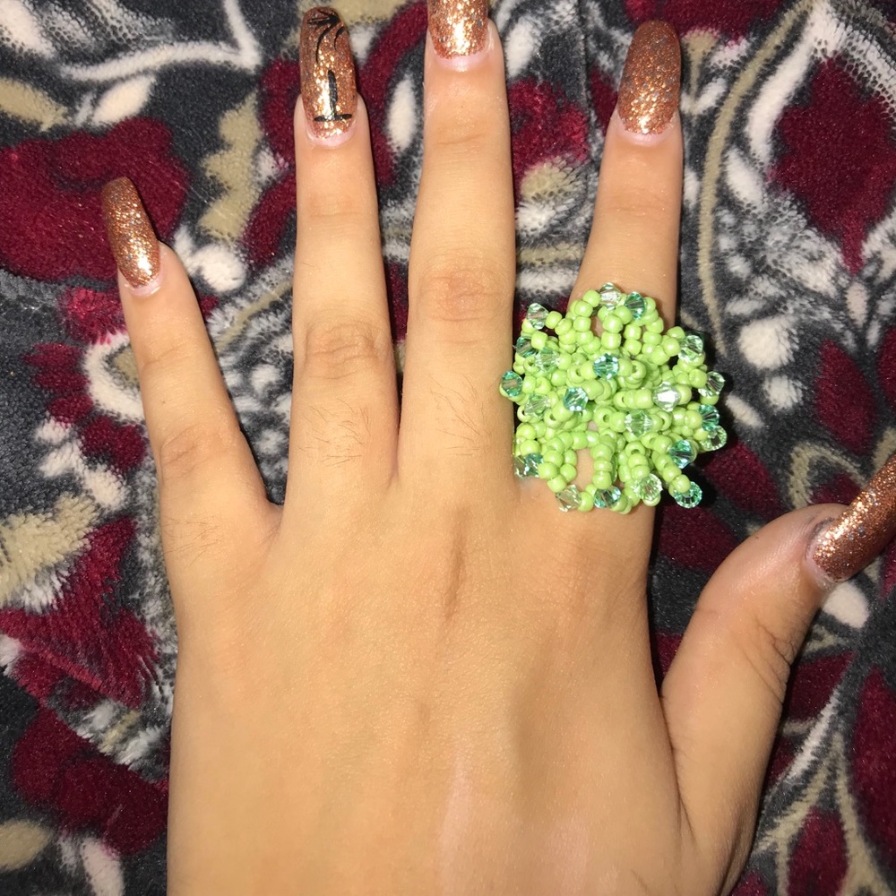 Handmade crystal and swarovski beads rings